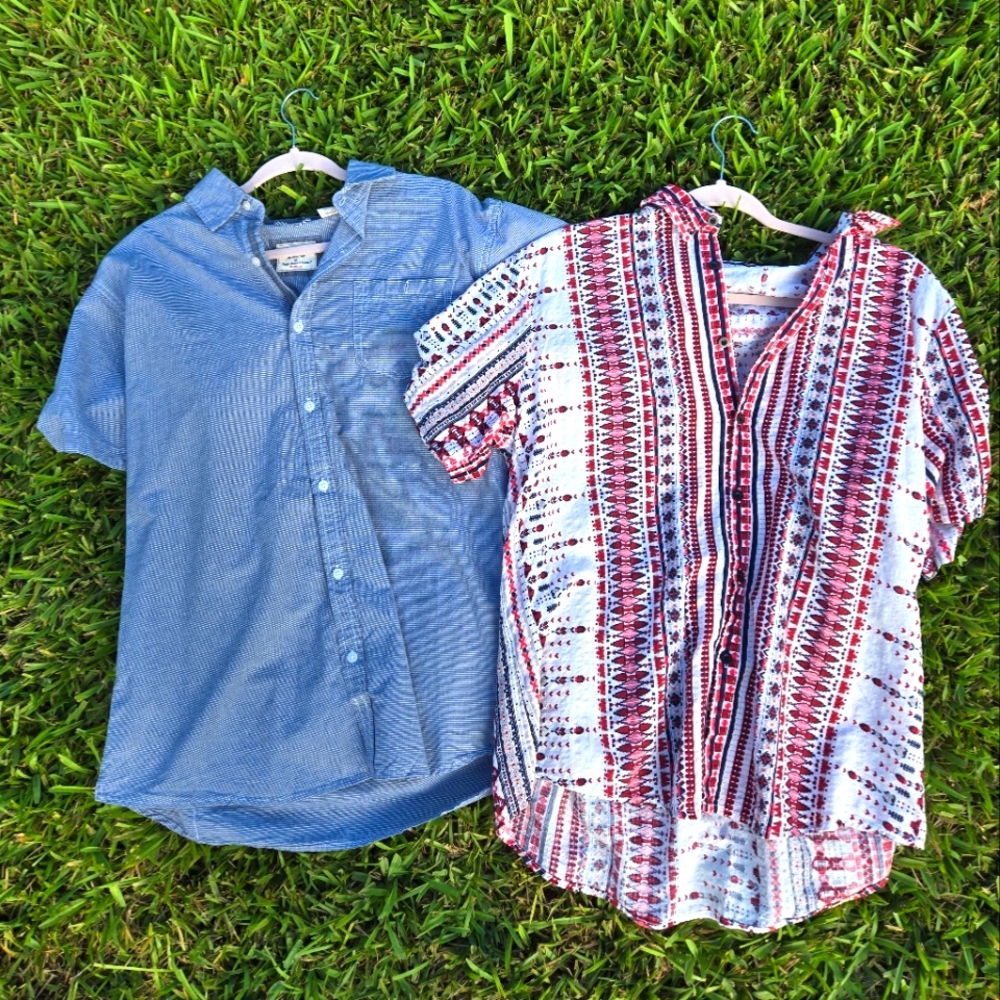 Men’s Casual Button-Up Shirt Bundle – Size Large – Rebel James & Charli + VatPav